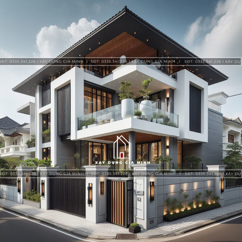 Biệt thự 2 tầng mái Nhật 5 phòng ngủ