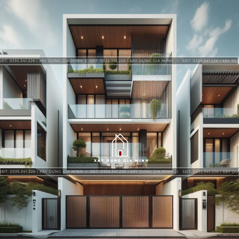 Mẫu biệt thự kính hiện đại tinh tế