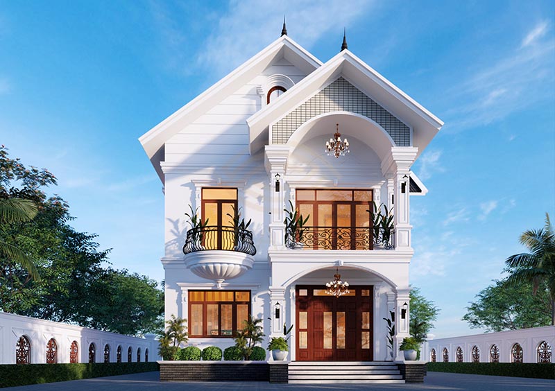 Mẫu biệt thự tân cổ điển 2 tầng Mẫu biệt thự tân cổ điển 2 tầng