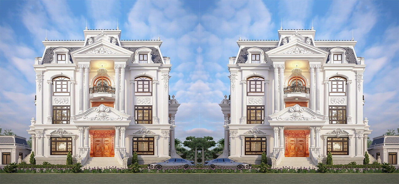 Thiết kế biệt thự Pháp 4 tầng