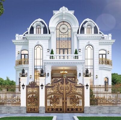 Thiết kế biệt thự Pháp 4 tầng