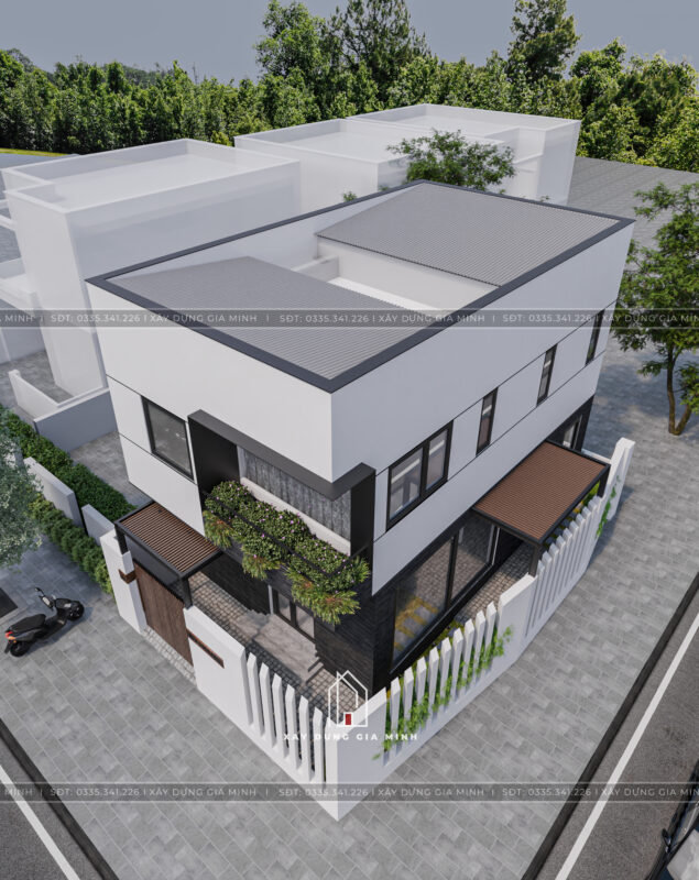 Thiết kế nhà phố 2 tầng hiện đại